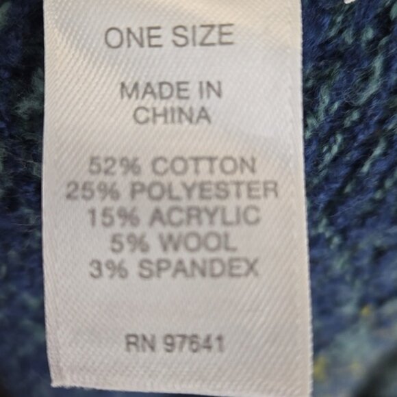 J. Jill Blue and Green Striped Women's Sweater Poncho Abstract One Size - Picture 10 of 11